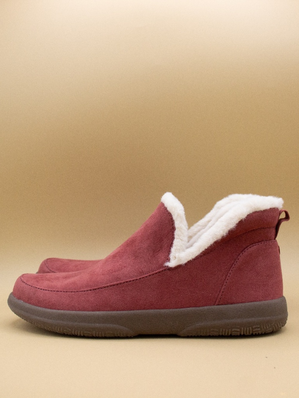 Vionic Sinclair Faux Fur Orthotic Burgundy Red Slipper Boots Women's Size 5